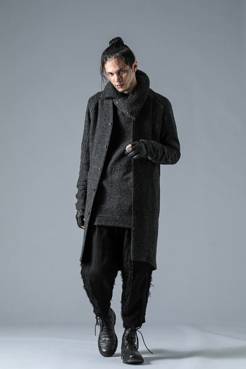 Slab Wool Knit High-Neck Pullover Charcoal