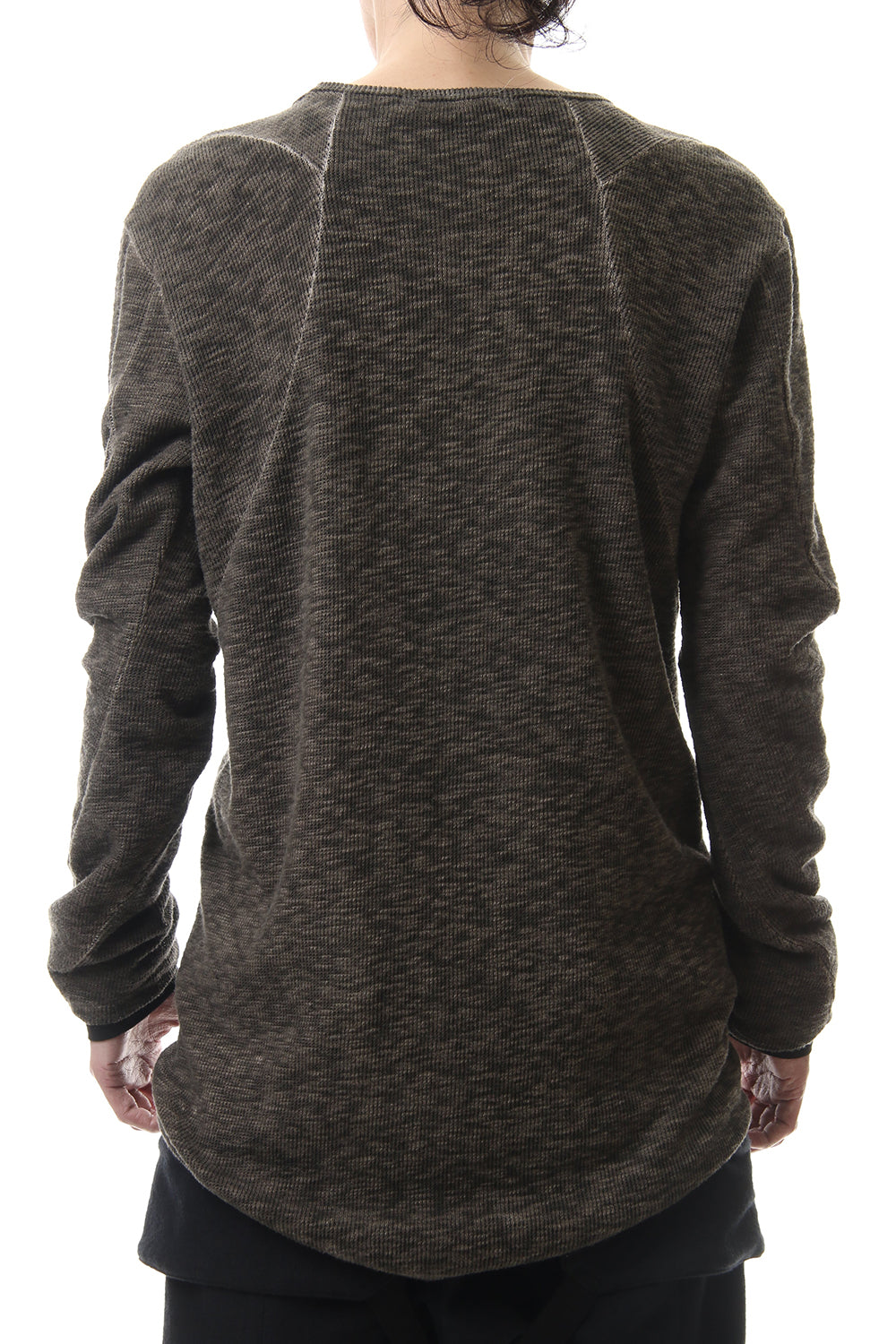 Slab jersey Layered Long sleeve T-shirt Wood Gray