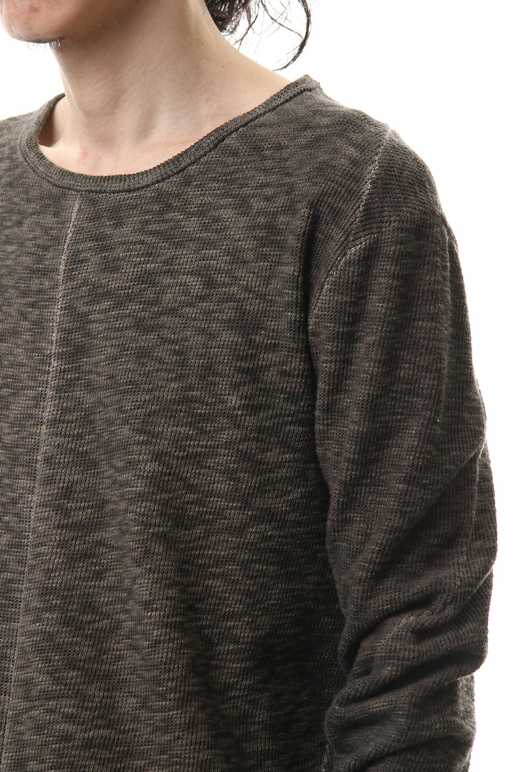 Slab jersey Layered Long sleeve T-shirt Wood Gray