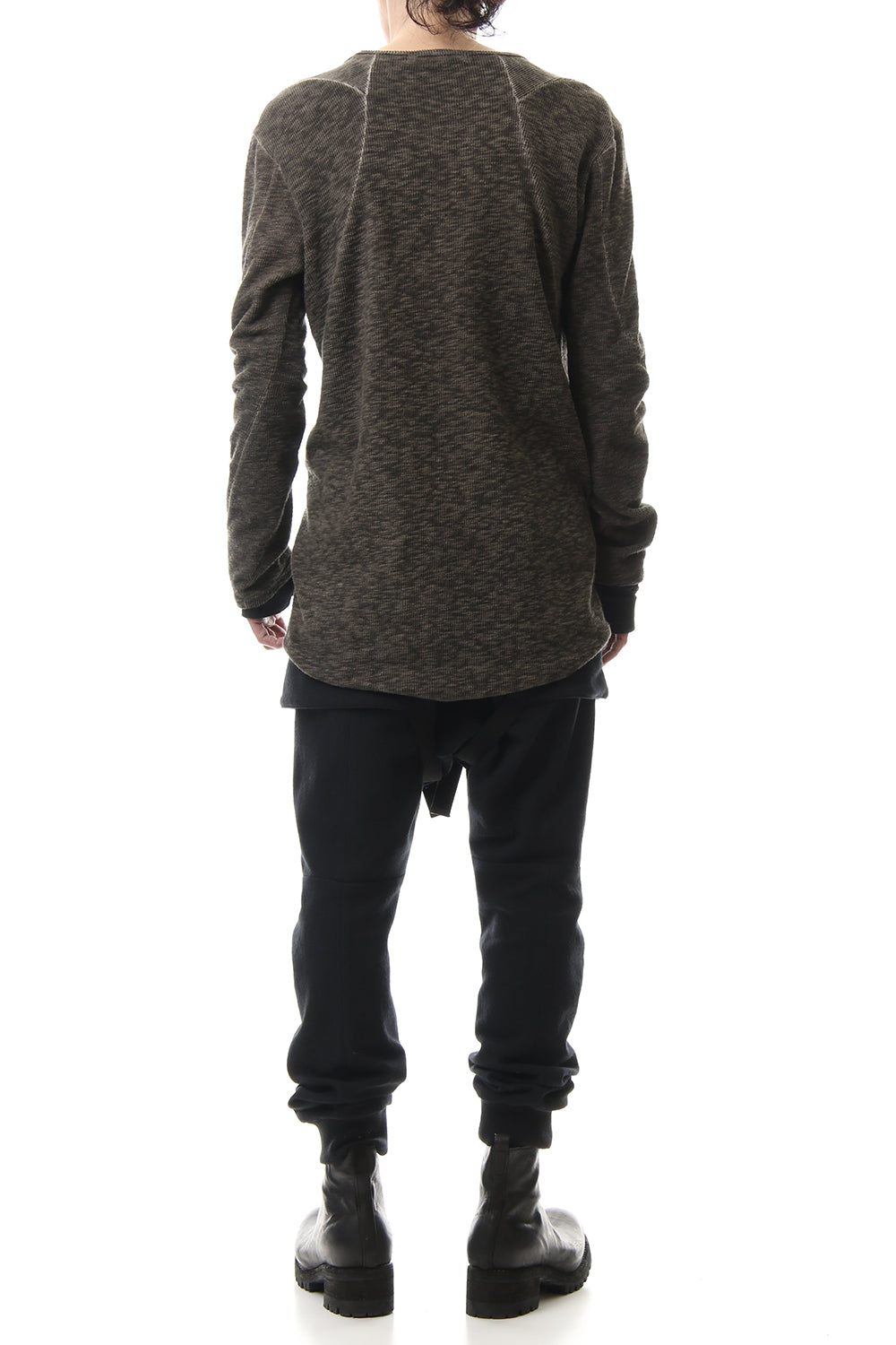 Slab jersey Layered Long sleeve T-shirt Wood Gray