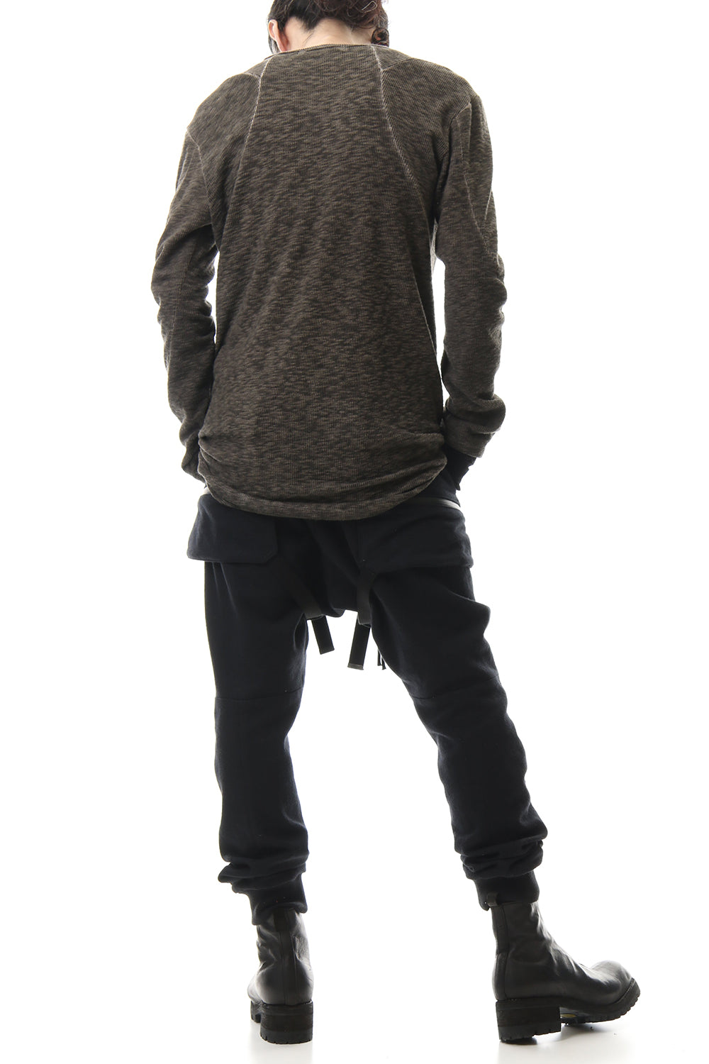 Slab jersey Layered Long sleeve T-shirt Wood Gray