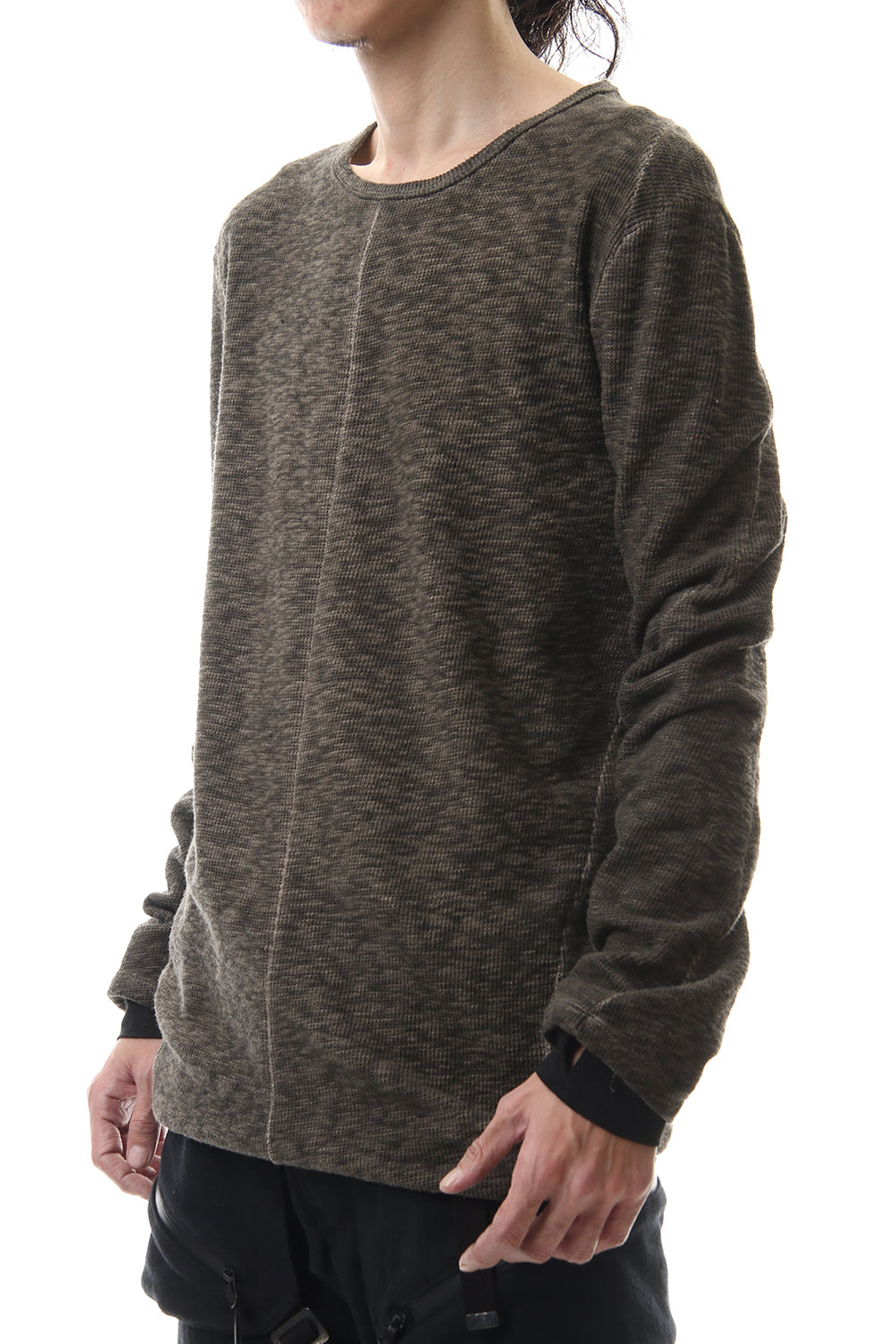 Slab jersey Layered Long sleeve T-shirt Wood Gray