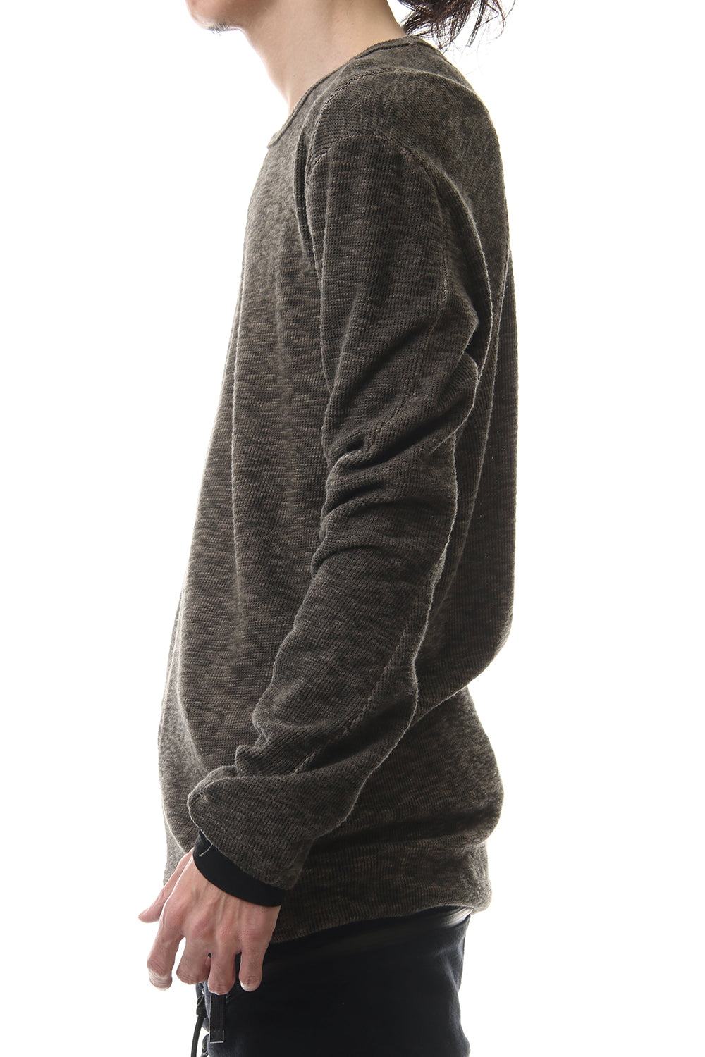 Slab jersey Layered Long sleeve T-shirt Wood Gray