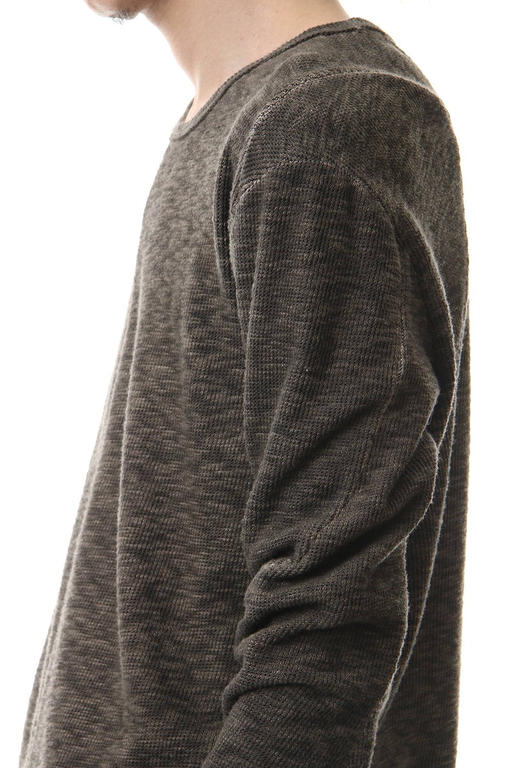 Slab jersey Layered Long sleeve T-shirt Wood Gray