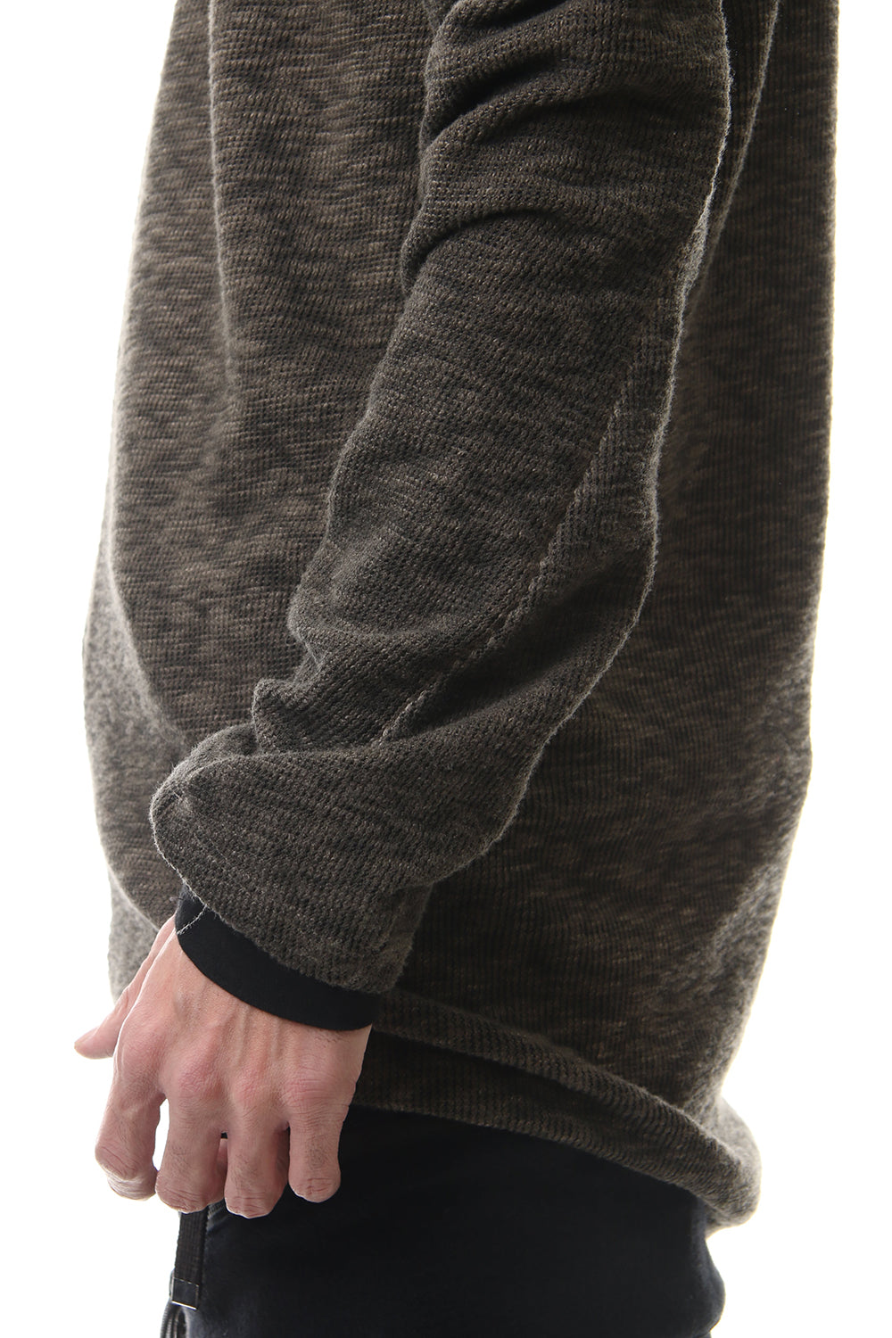 Slab jersey Layered Long sleeve T-shirt Wood Gray