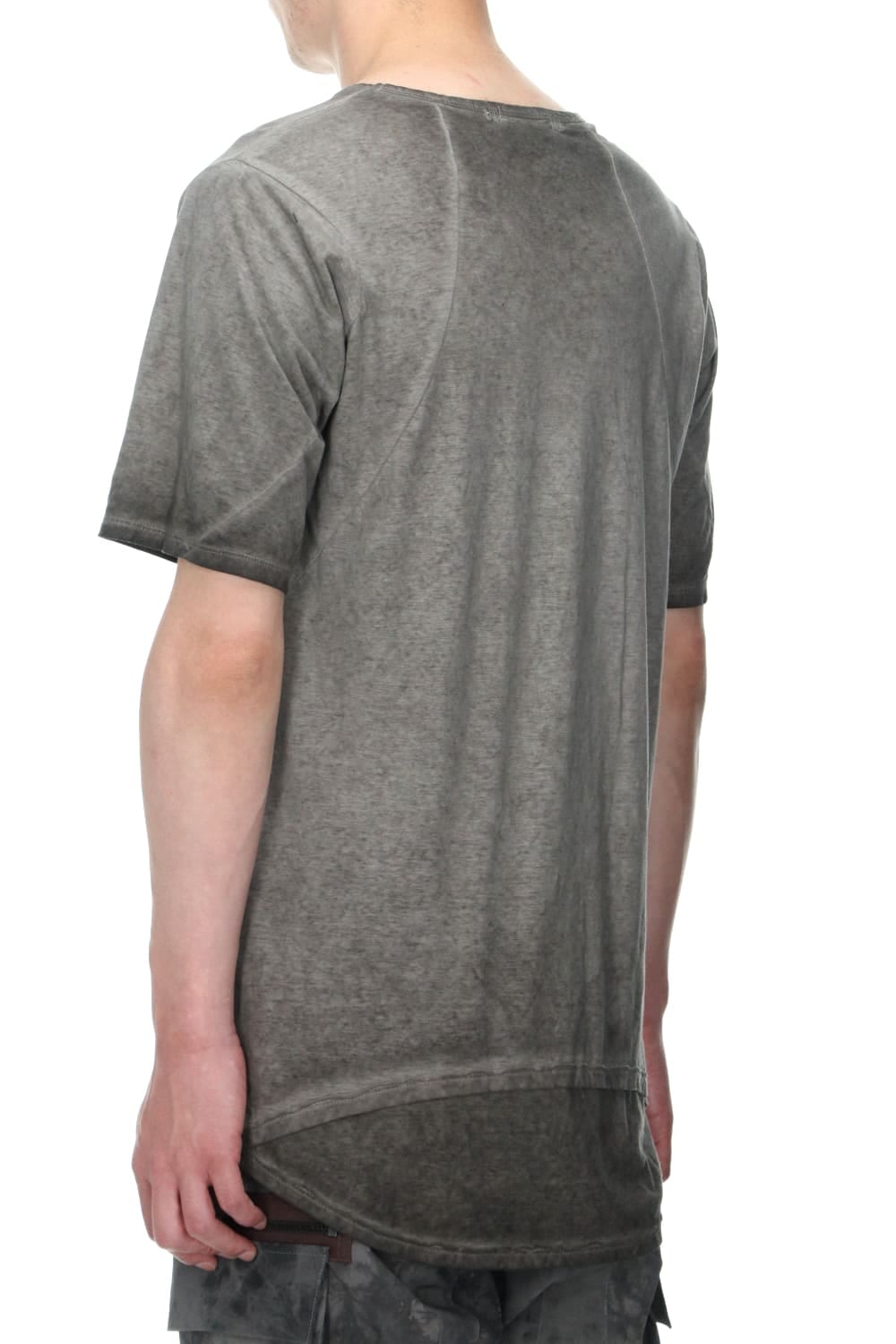 Gradation Cold Dyed Strong Twist Light Cotton Jersey Short Sleeve T-Shirt  Mud Brown