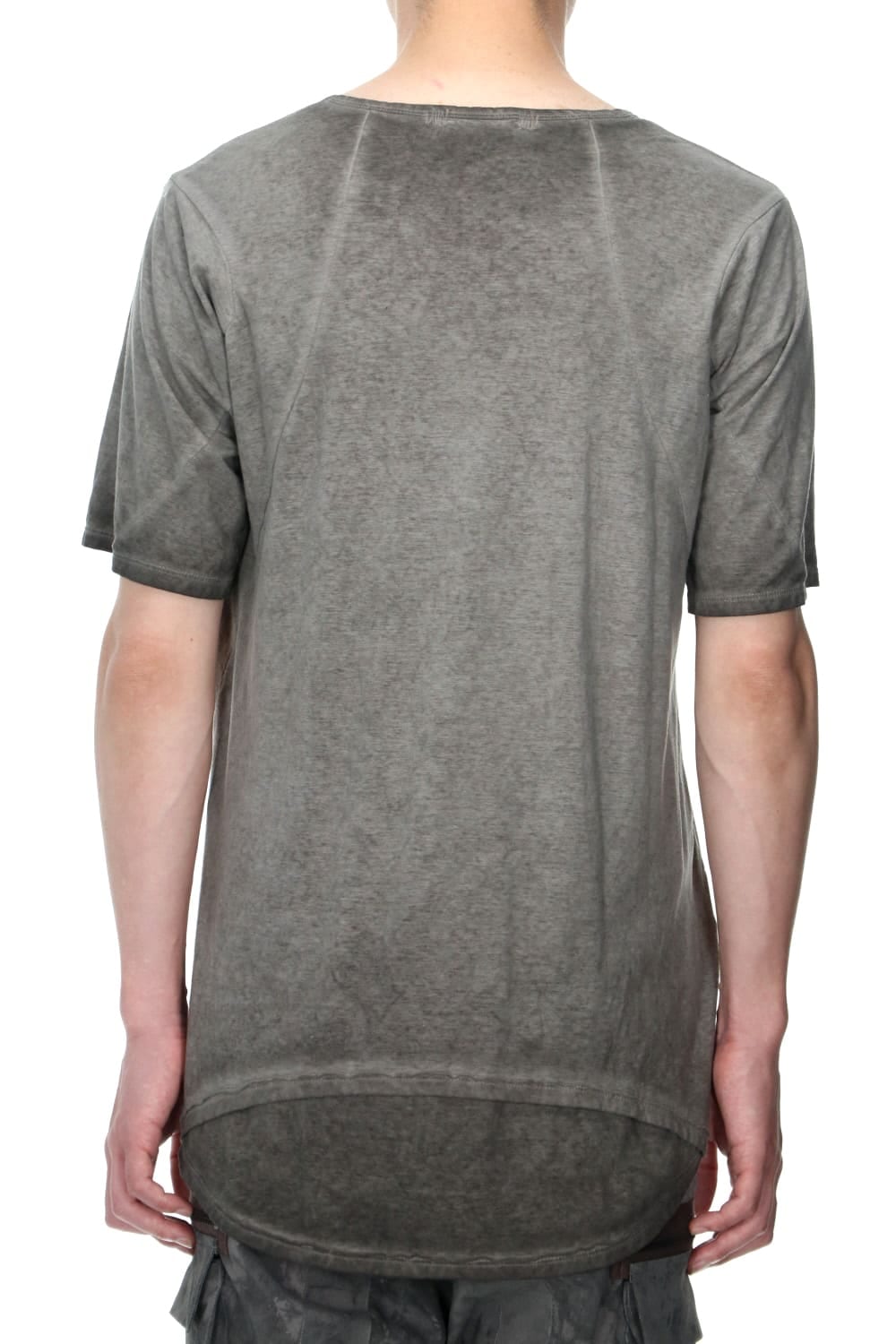 Gradation Cold Dyed Strong Twist Light Cotton Jersey Short Sleeve T-Shirt  Mud Brown