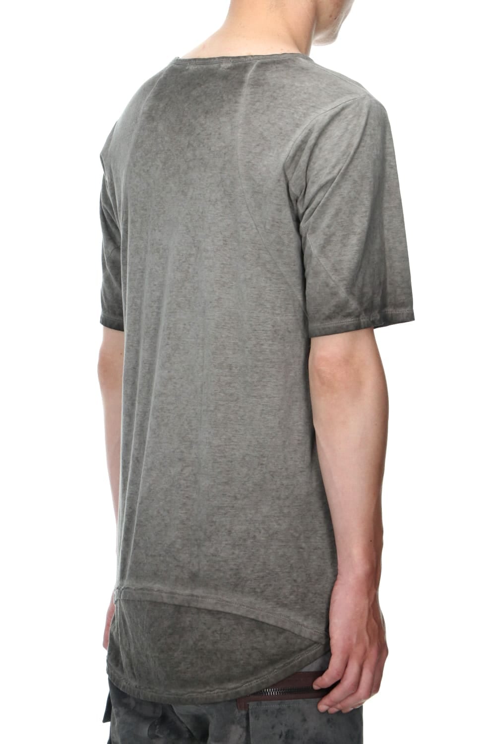 Gradation Cold Dyed Strong Twist Light Cotton Jersey Short Sleeve T-Shirt  Mud Brown