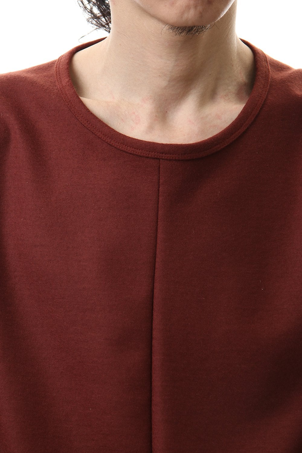 Wool super100s Smooth layered Long sleeve T-shirt Wine