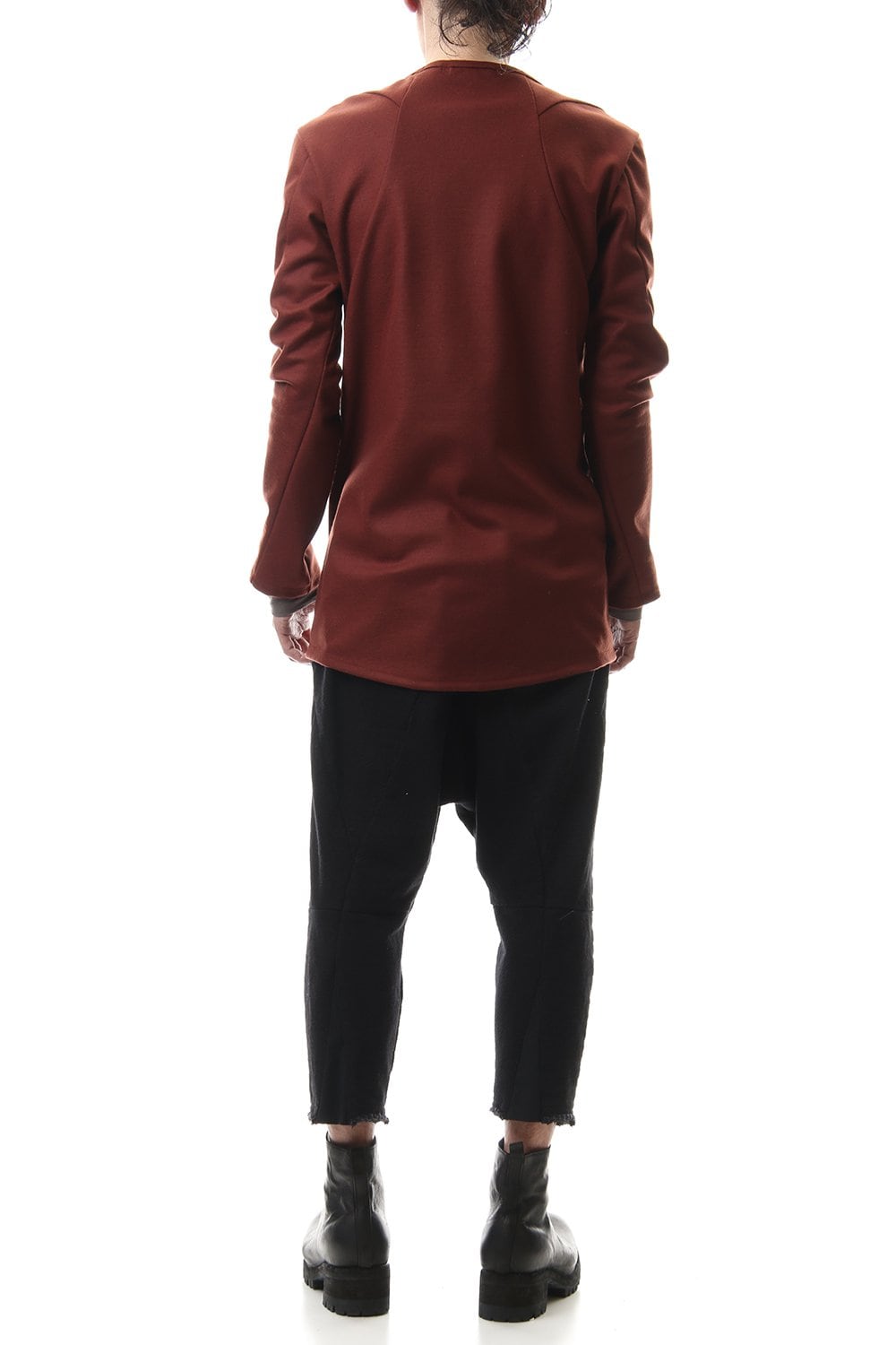 Wool super100s Smooth layered Long sleeve T-shirt Wine