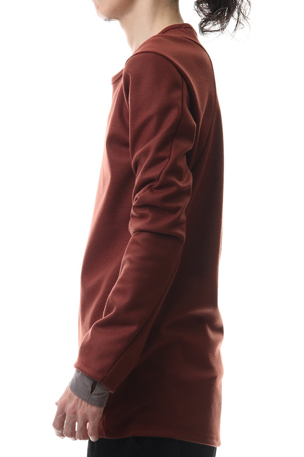 Wool super100s Smooth layered Long sleeve T-shirt Wine