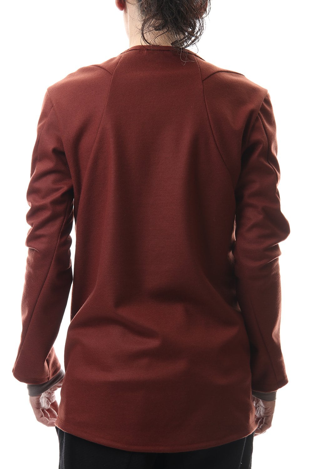 Wool super100s Smooth layered Long sleeve T-shirt Wine