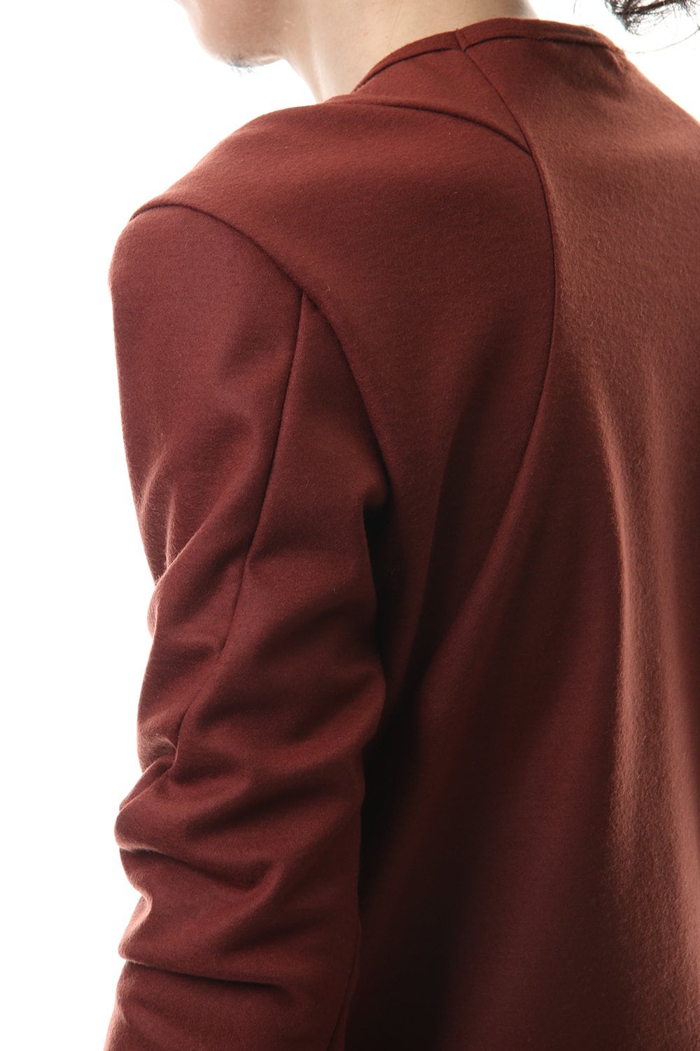 Wool super100s Smooth layered Long sleeve T-shirt Wine