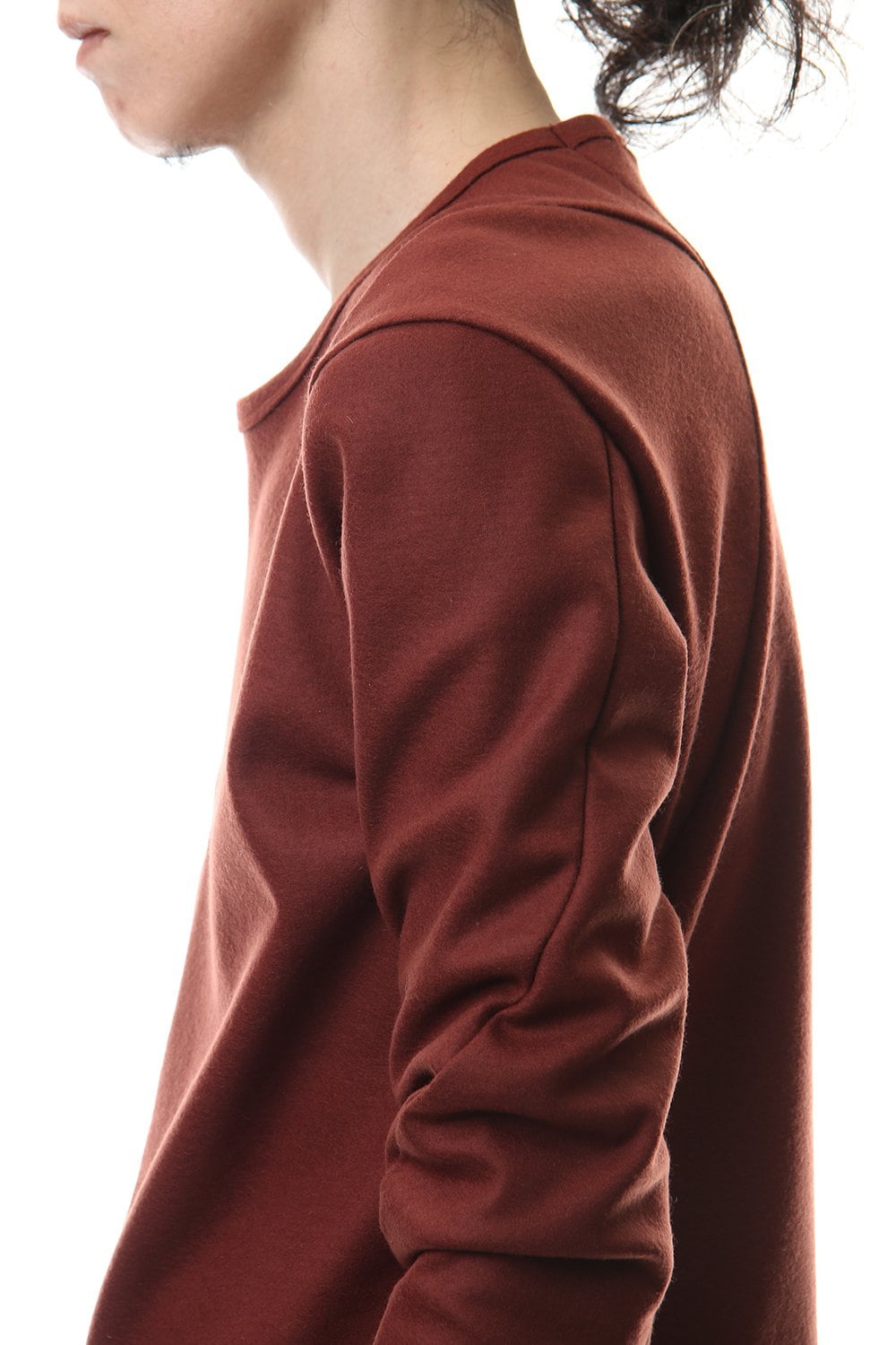 Wool super100s Smooth layered Long sleeve T-shirt Wine