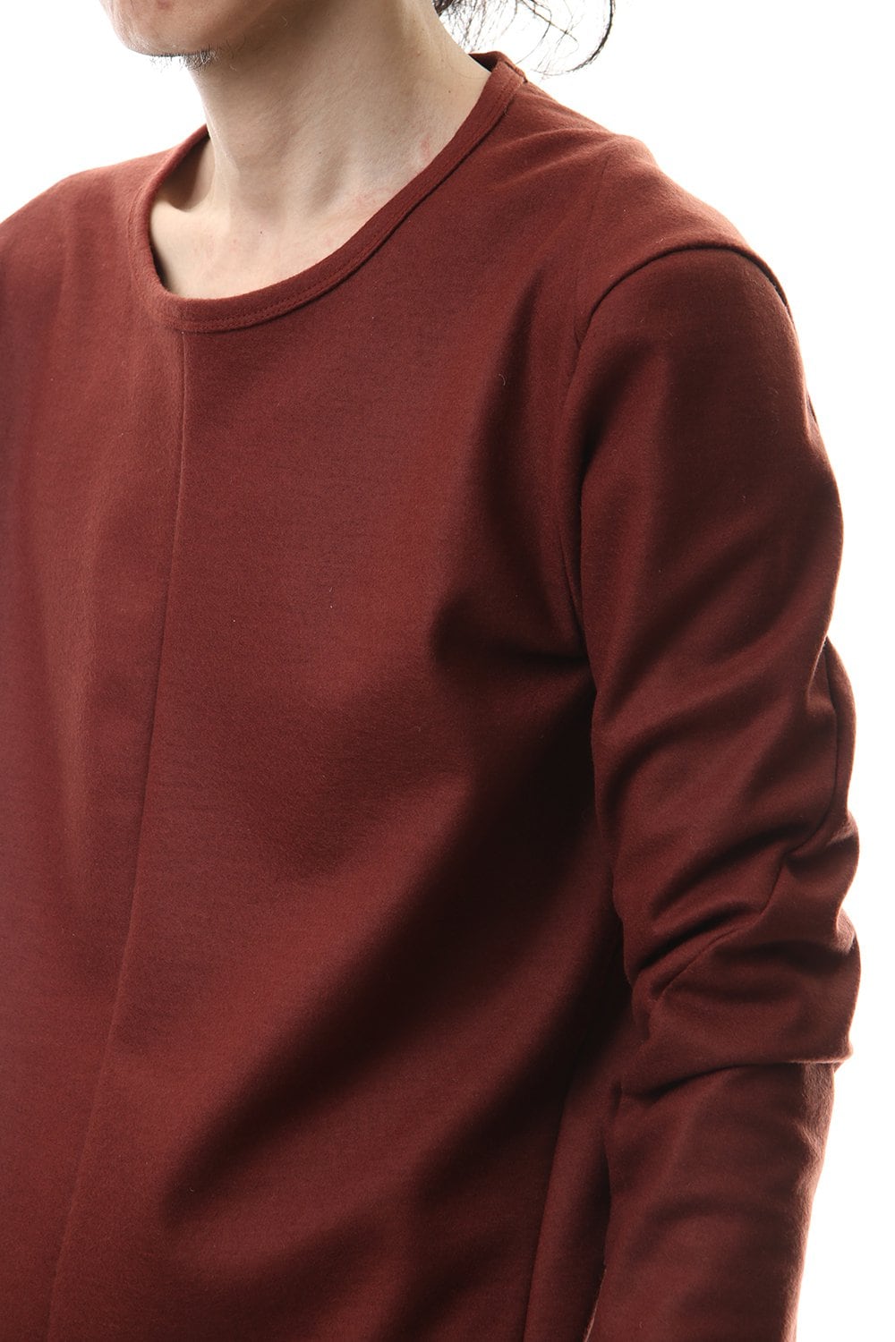 Wool super100s Smooth layered Long sleeve T-shirt Wine