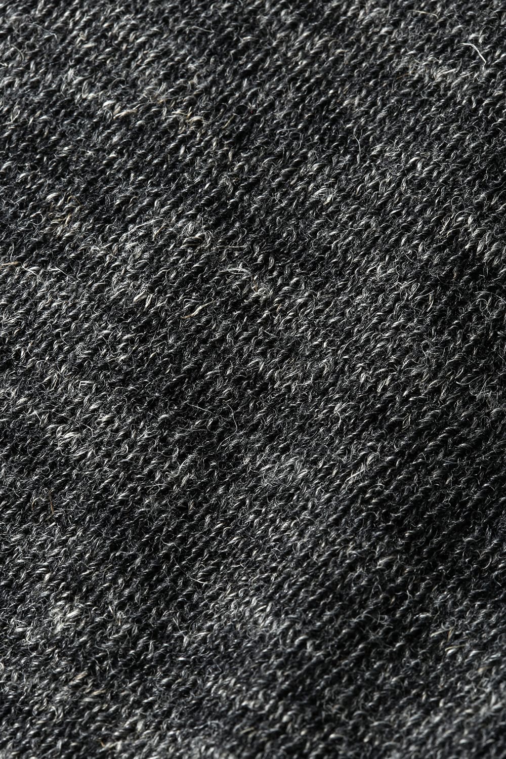 Shetland wool and linen knitted high neck long sleeve T-shirt  Charcoal