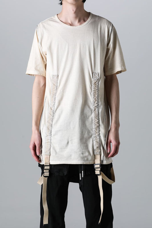 30/- Soft Cotton Jersey Cold Dye Belt Adjustable T-Shirt Dusty White