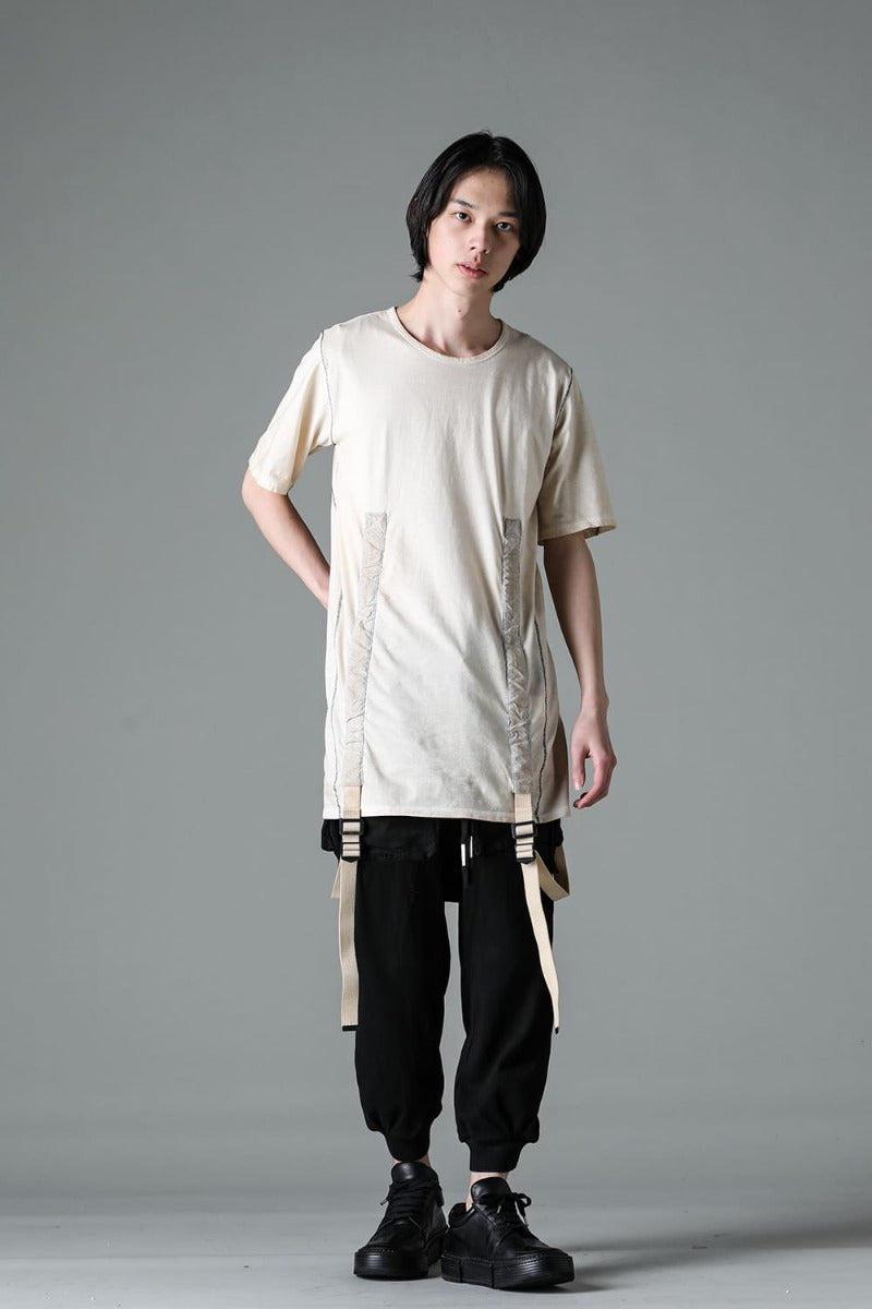 30/- Soft Cotton Jersey Cold Dye Belt Adjustable T-Shirt Dusty White