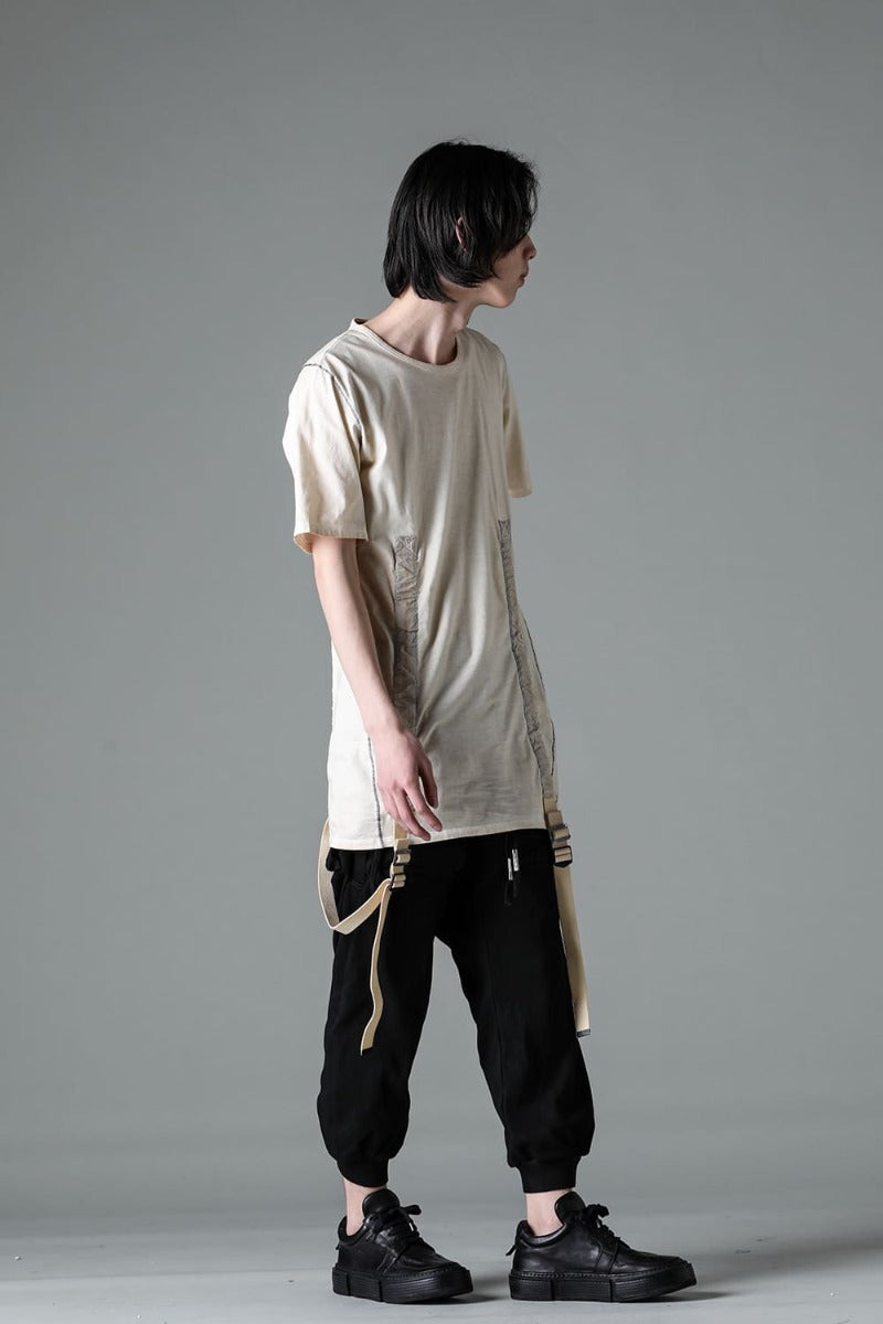 30/- Soft Cotton Jersey Cold Dye Belt Adjustable T-Shirt Dusty White