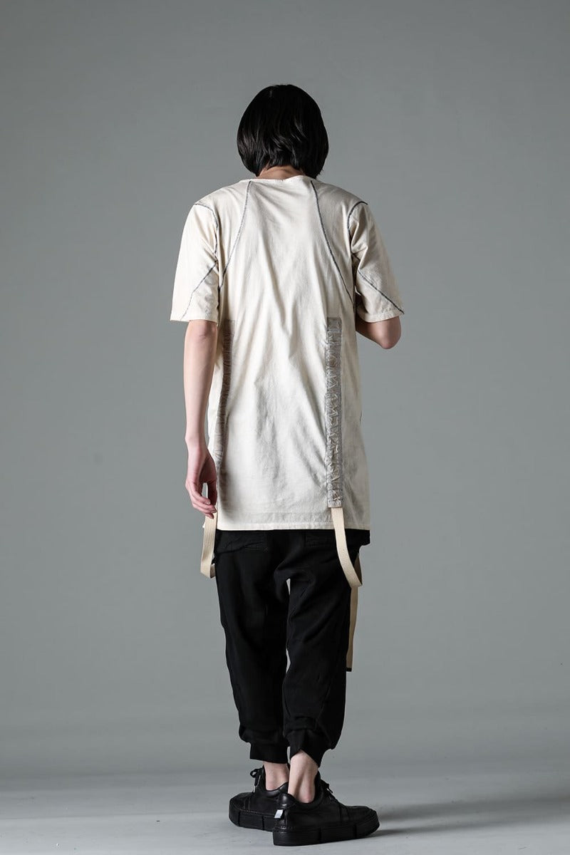 30/- Soft Cotton Jersey Cold Dye Belt Adjustable T-Shirt Dusty White