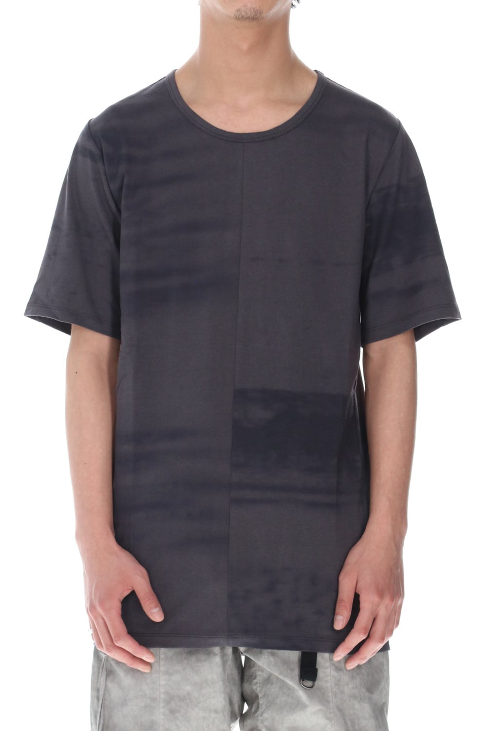 40/2 Cotton & Modal Jersey Stitch Print Half Sleeve T-Shirt Charcoal