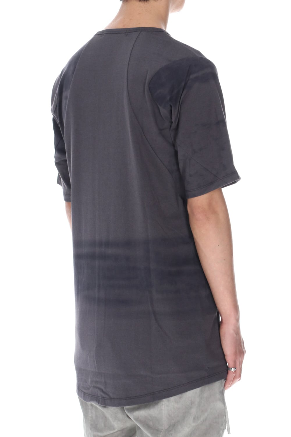 40/2 Cotton & Modal Jersey Stitch Print Half Sleeve T-Shirt Charcoal