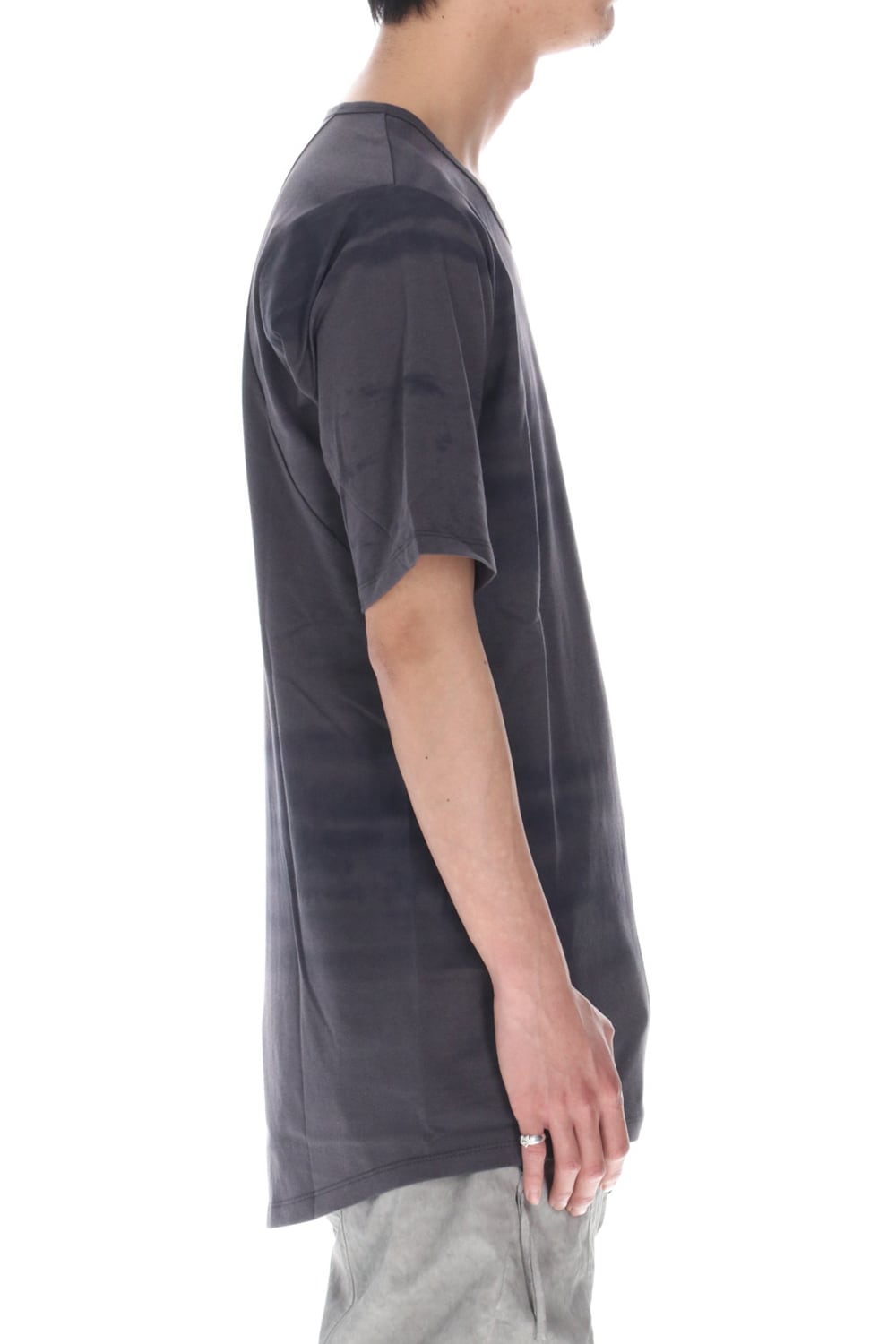 40/2 Cotton & Modal Jersey Stitch Print Half Sleeve T-Shirt Charcoal