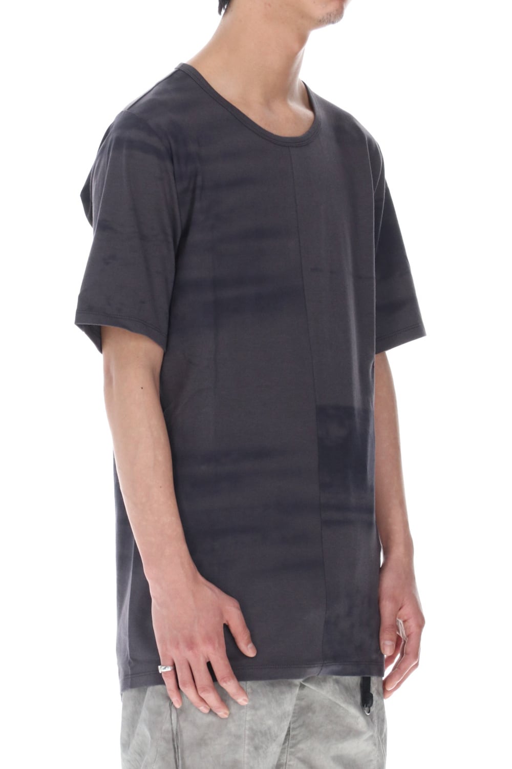 40/2 Cotton & Modal Jersey Stitch Print Half Sleeve T-Shirt Charcoal