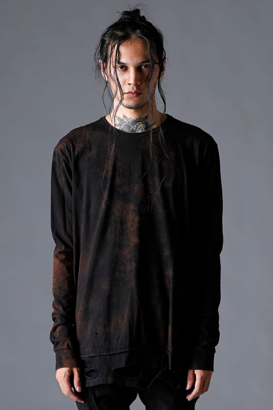 30/- Soft Cotton Jersey Damaged Long Sleeve T-Shirt  Black