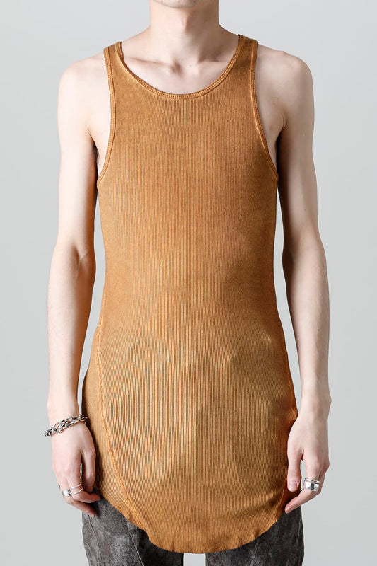 Cold Dyed Cotton×Rayon Rib Tanktop  Mustard