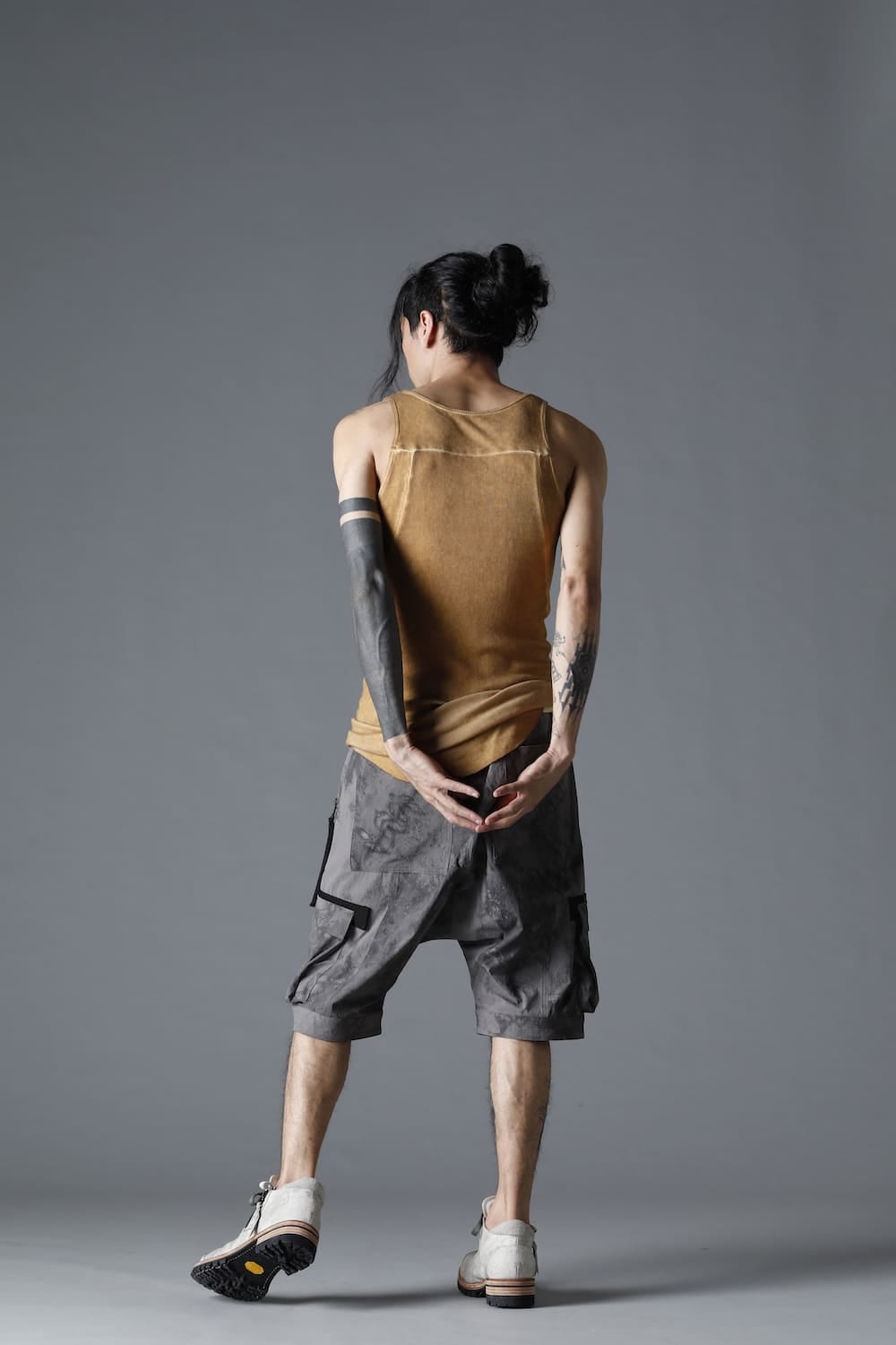 Cold Dyed Cotton×Rayon Rib Tanktop  Mustard