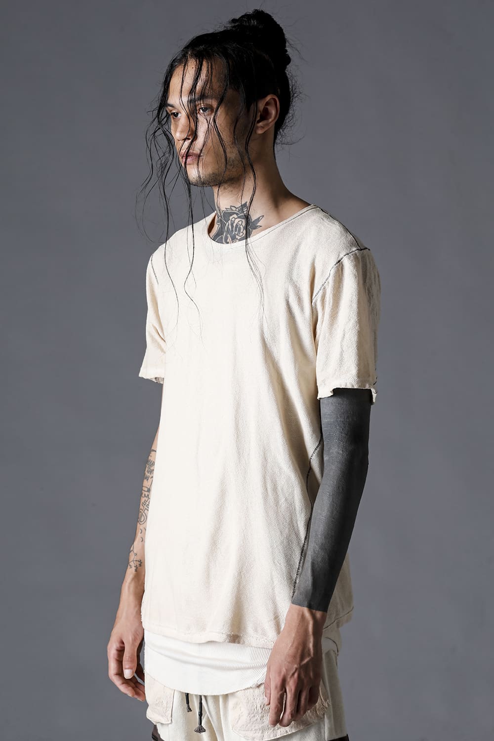 30/- Soft Cotton Jersey Cold Dye T-Shirt Dusty White