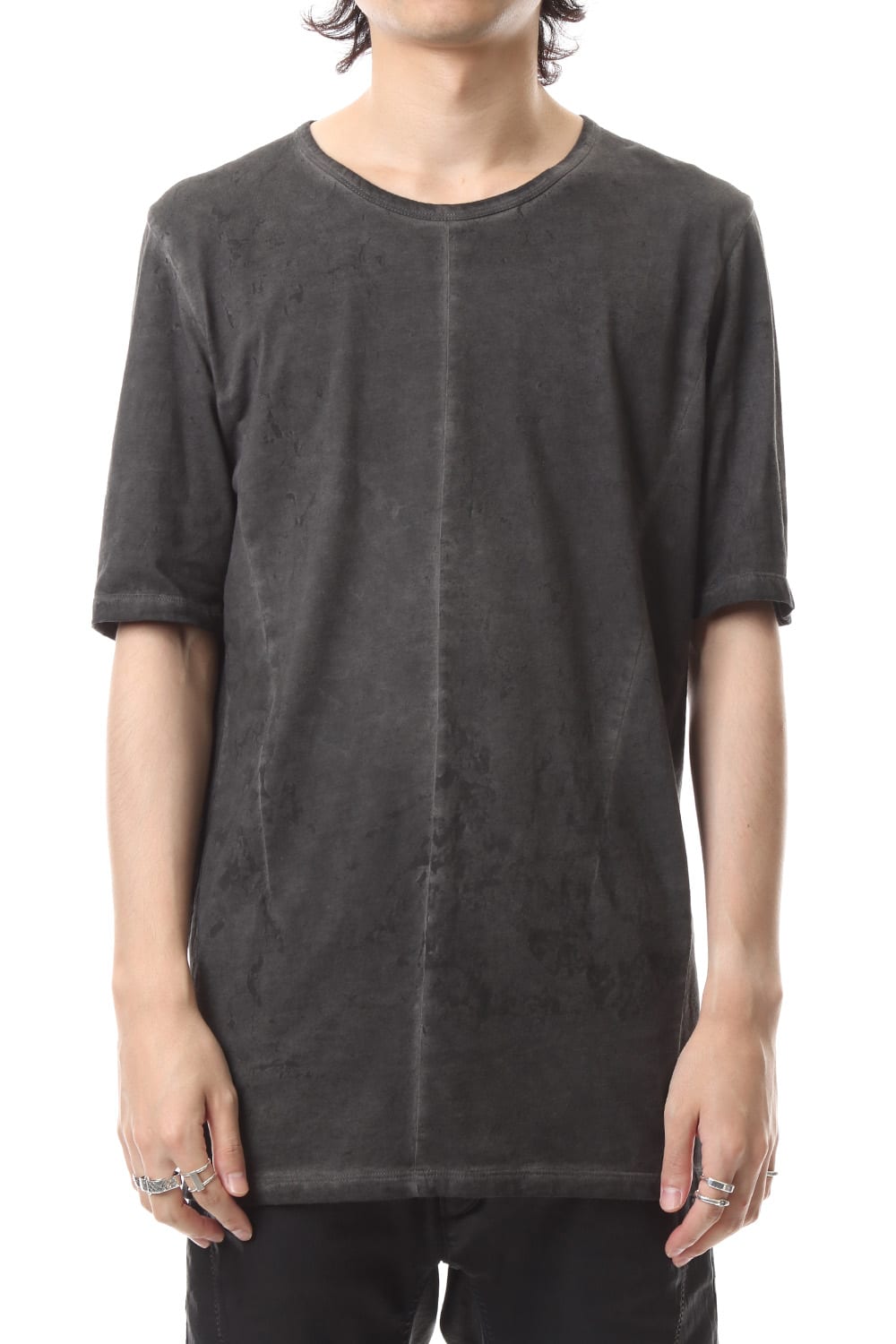 Stone Dye Half Sleeve T-Shirt