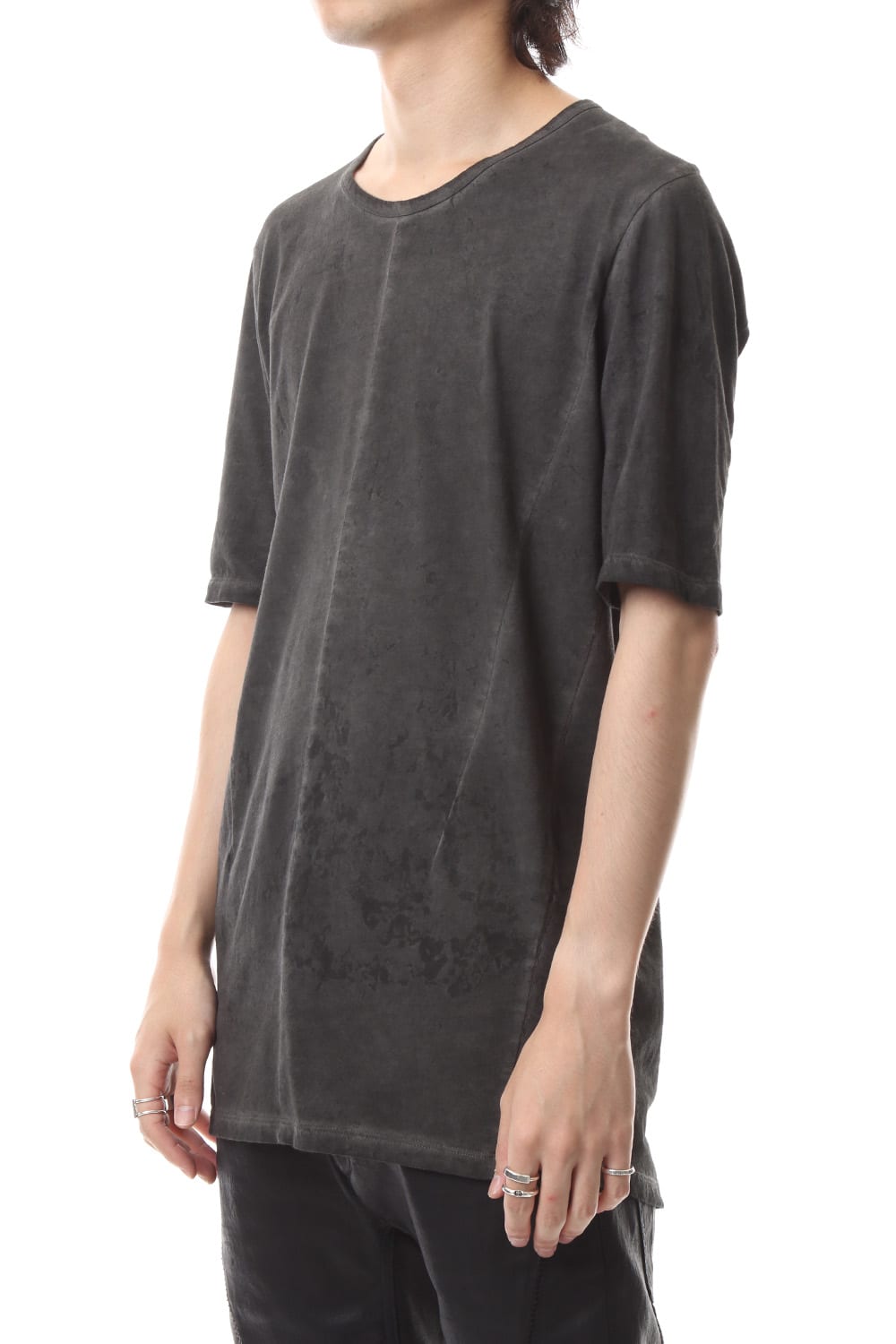 Stone Dye Half Sleeve T-Shirt