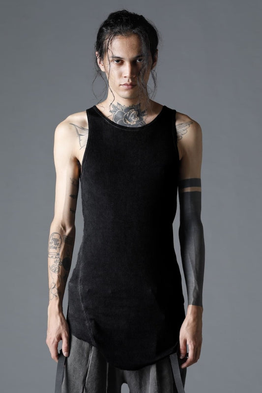 Cotton And Rayon Ribbed Tank Top Black