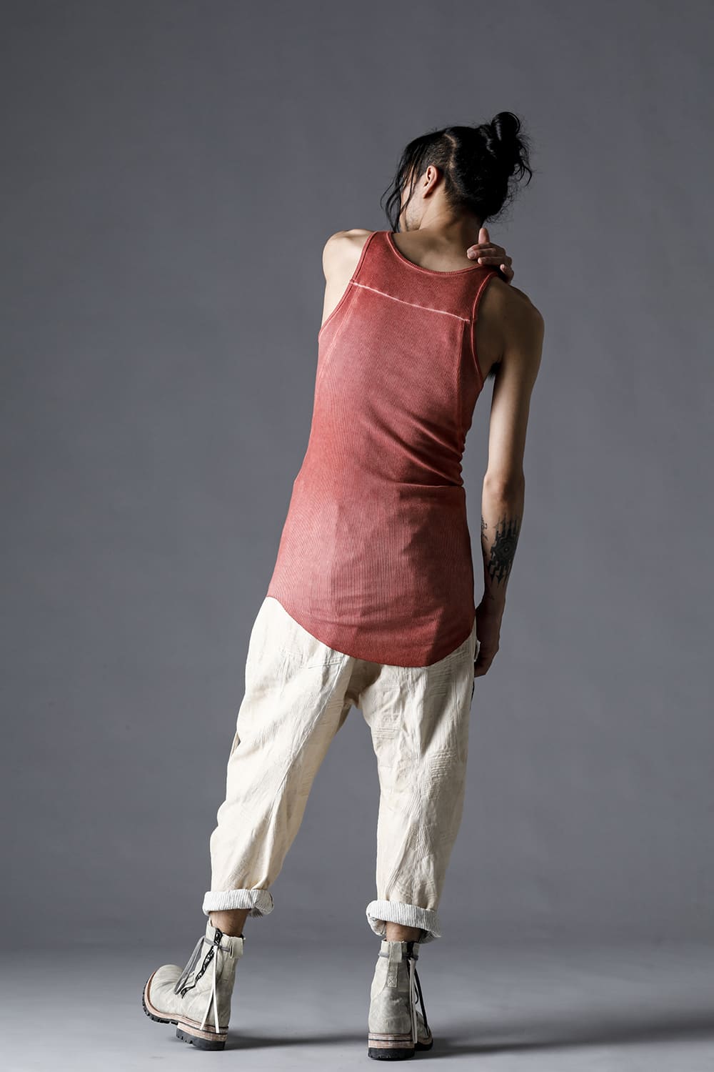 Cotton And Rayon Ribbed Tank Top Brick