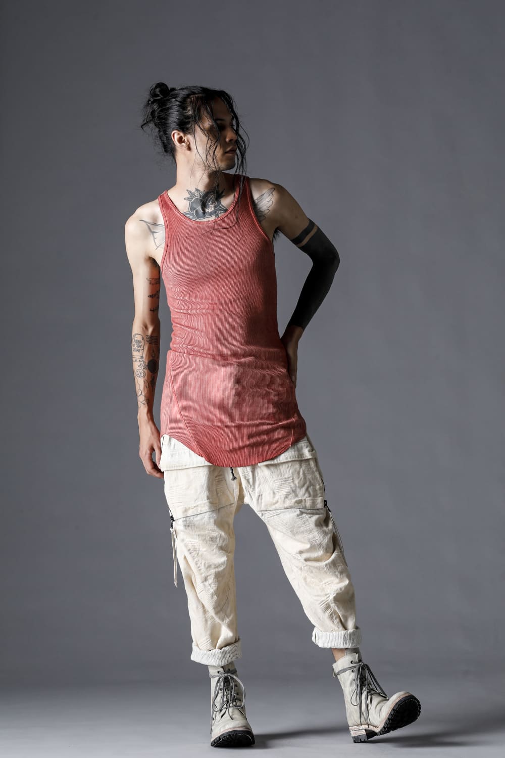 Cotton And Rayon Ribbed Tank Top Brick