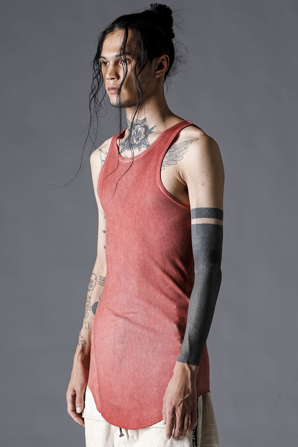 Cotton And Rayon Ribbed Tank Top Brick