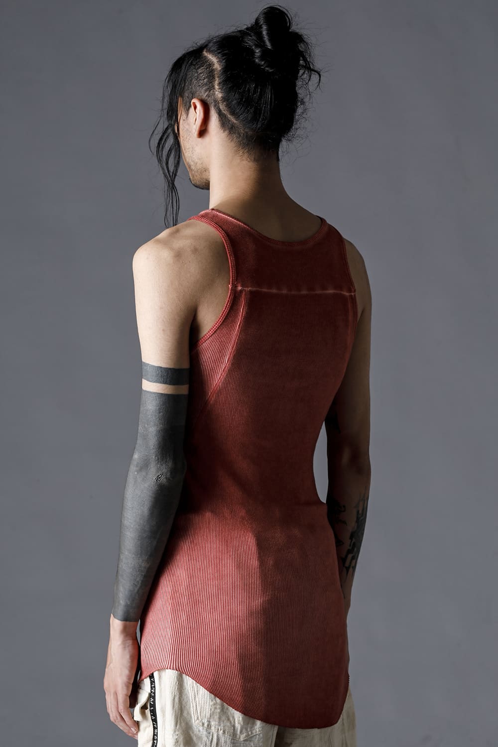 Cotton And Rayon Ribbed Tank Top Brick