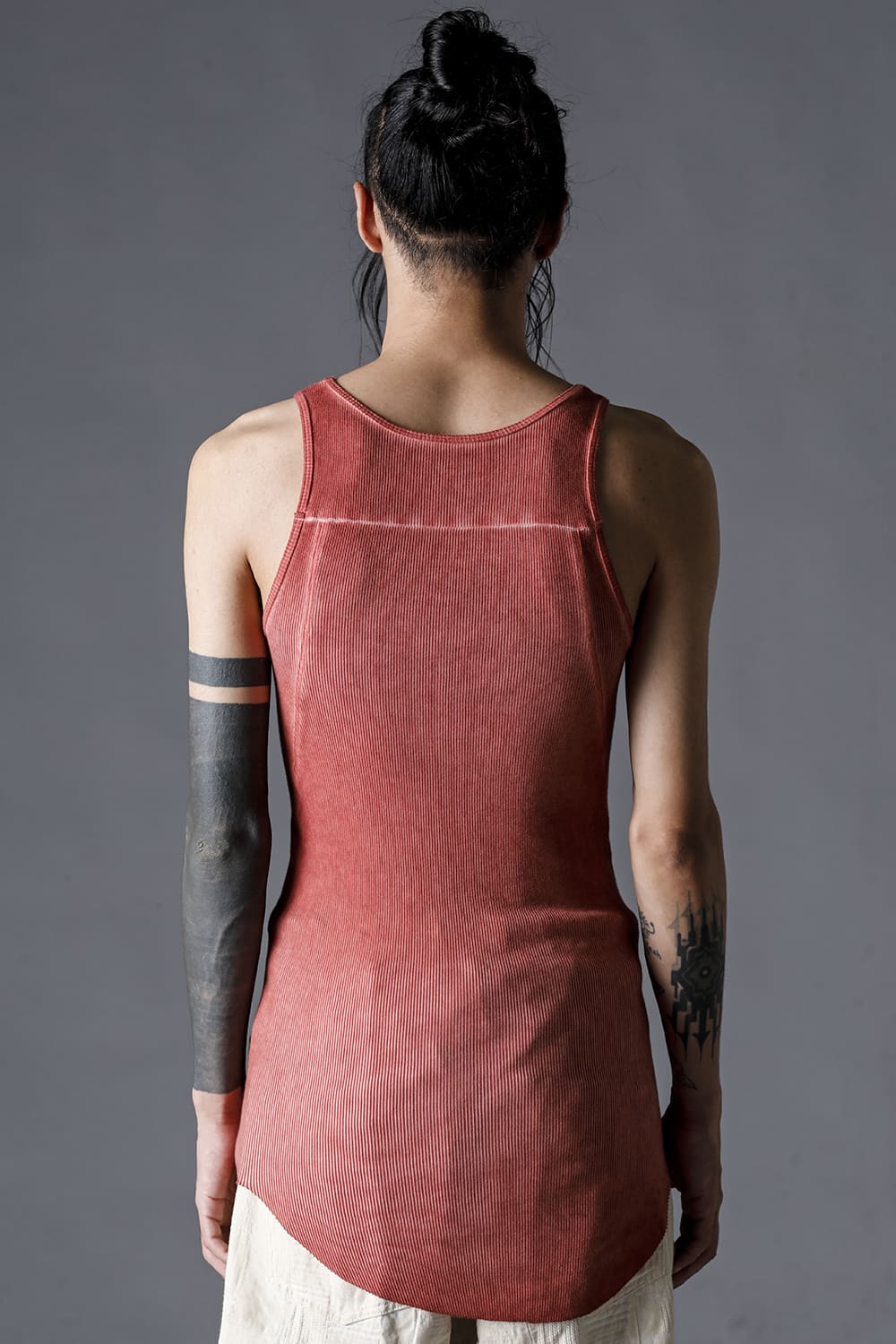 Cotton And Rayon Ribbed Tank Top Brick