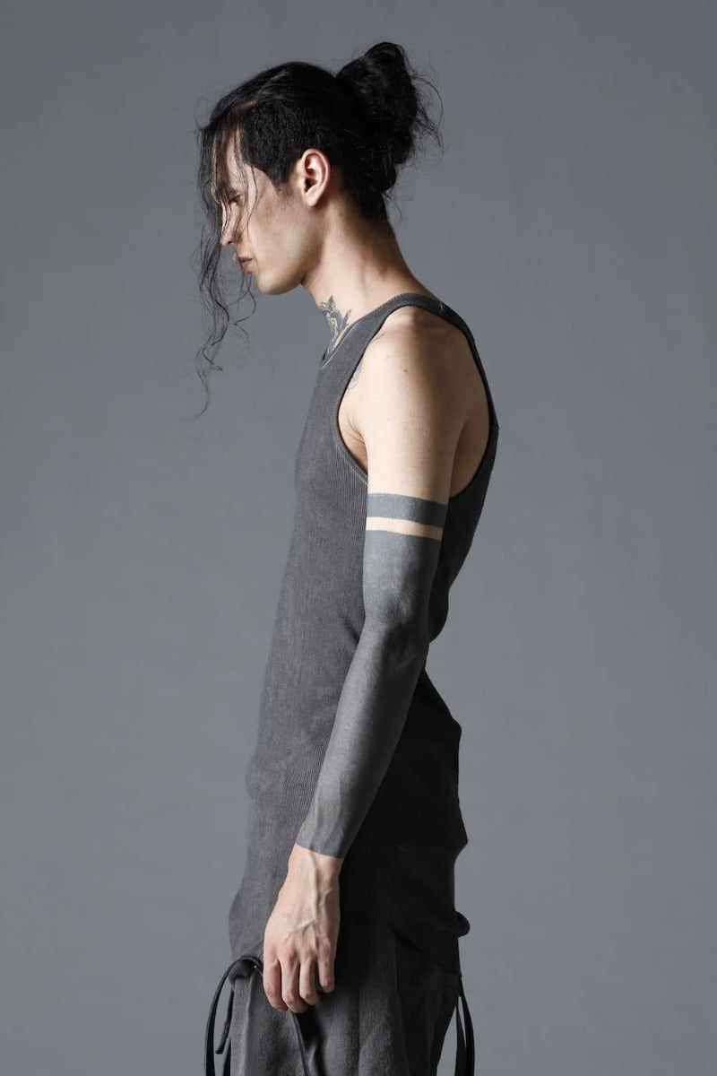 Cotton And Rayon Ribbed Tank Top Charcoal