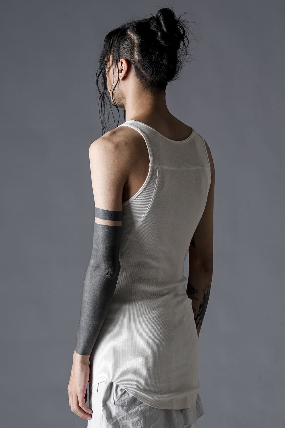 Cotton And Rayon Ribbed Tank Top Dusty White