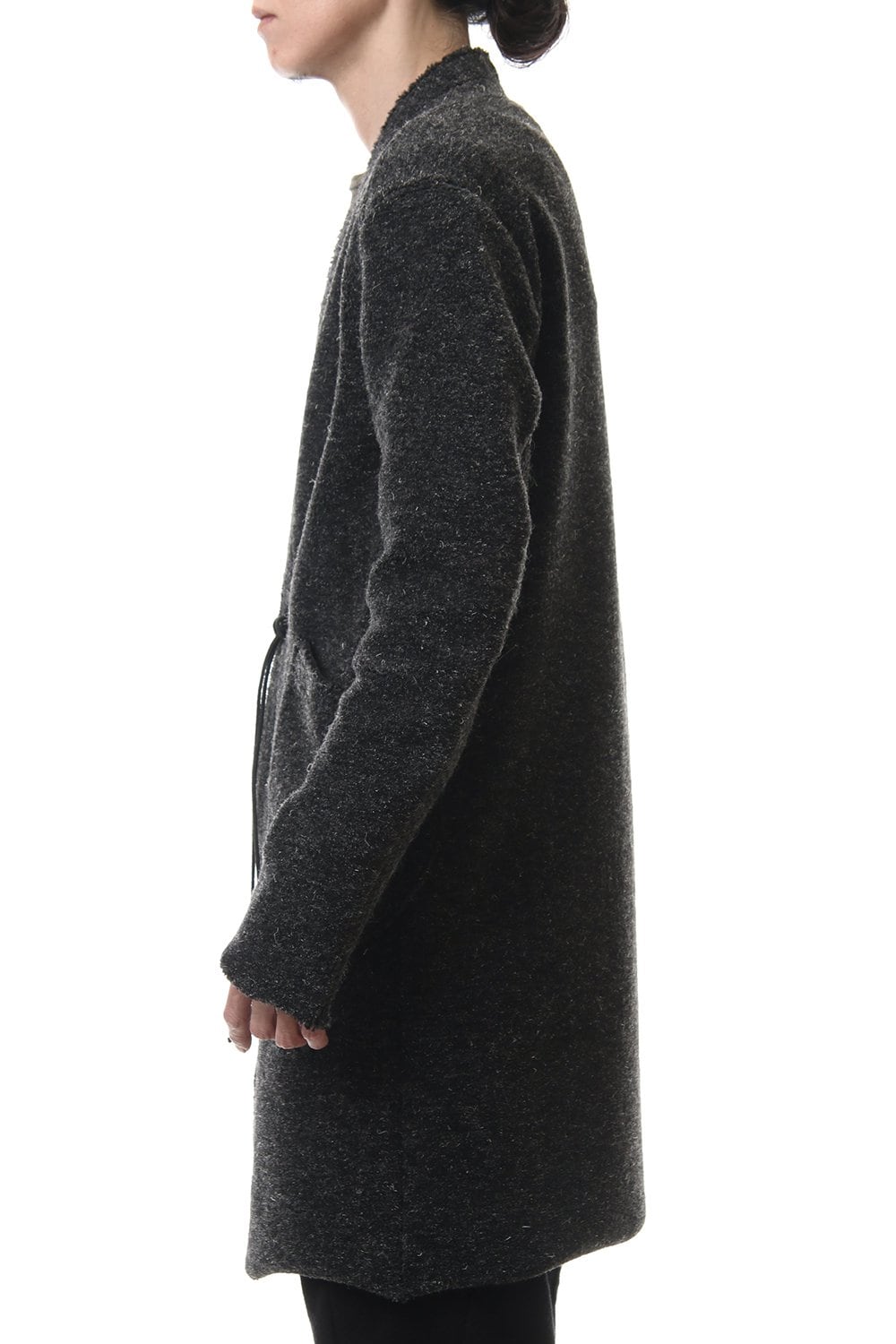 Kenpi wool Boa Long cardigan Khaki