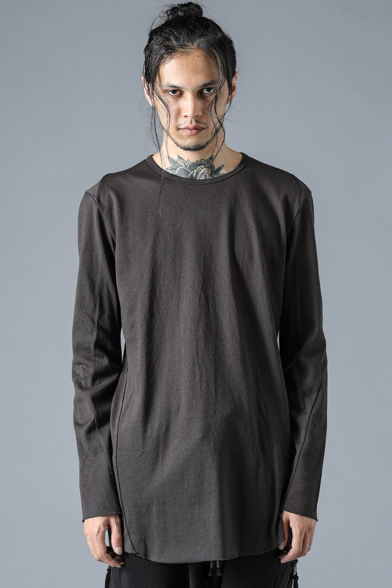 Low Gauge Cotton Jersey Long Sleeve T-Shirt  Charcoal