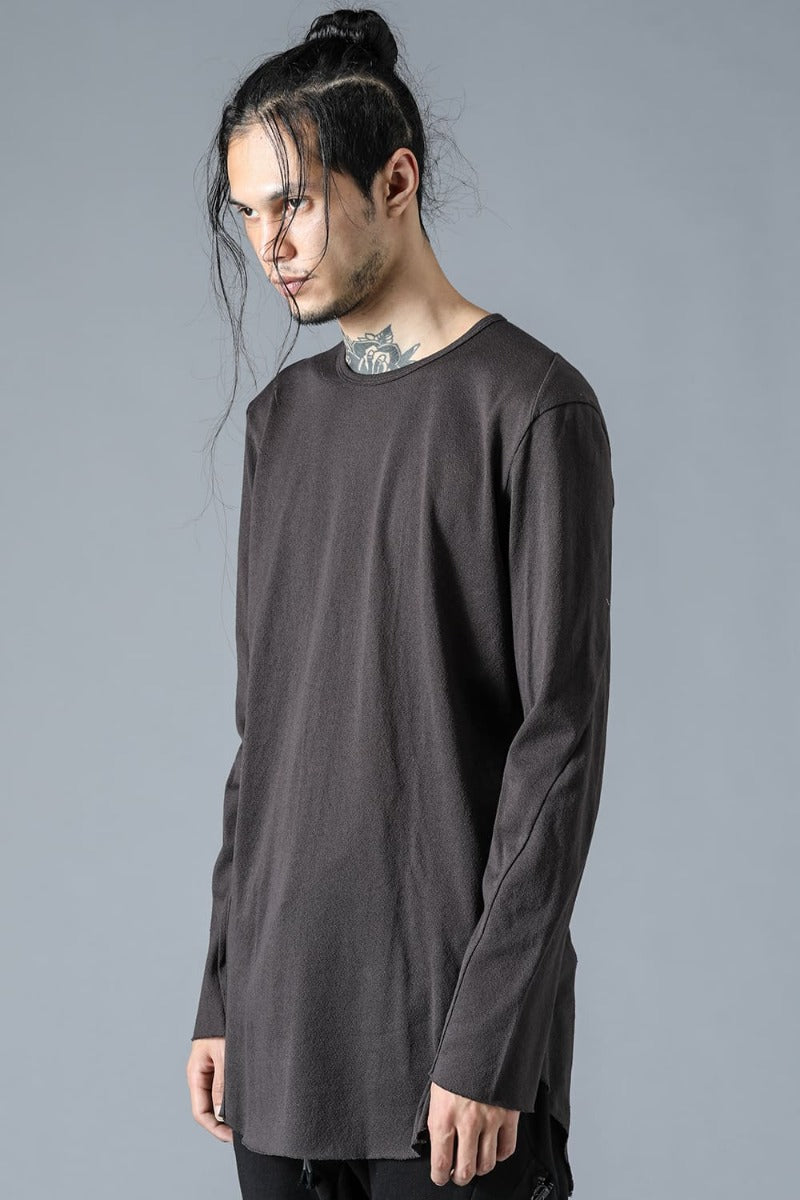 Low Gauge Cotton Jersey Long Sleeve T-Shirt  Charcoal