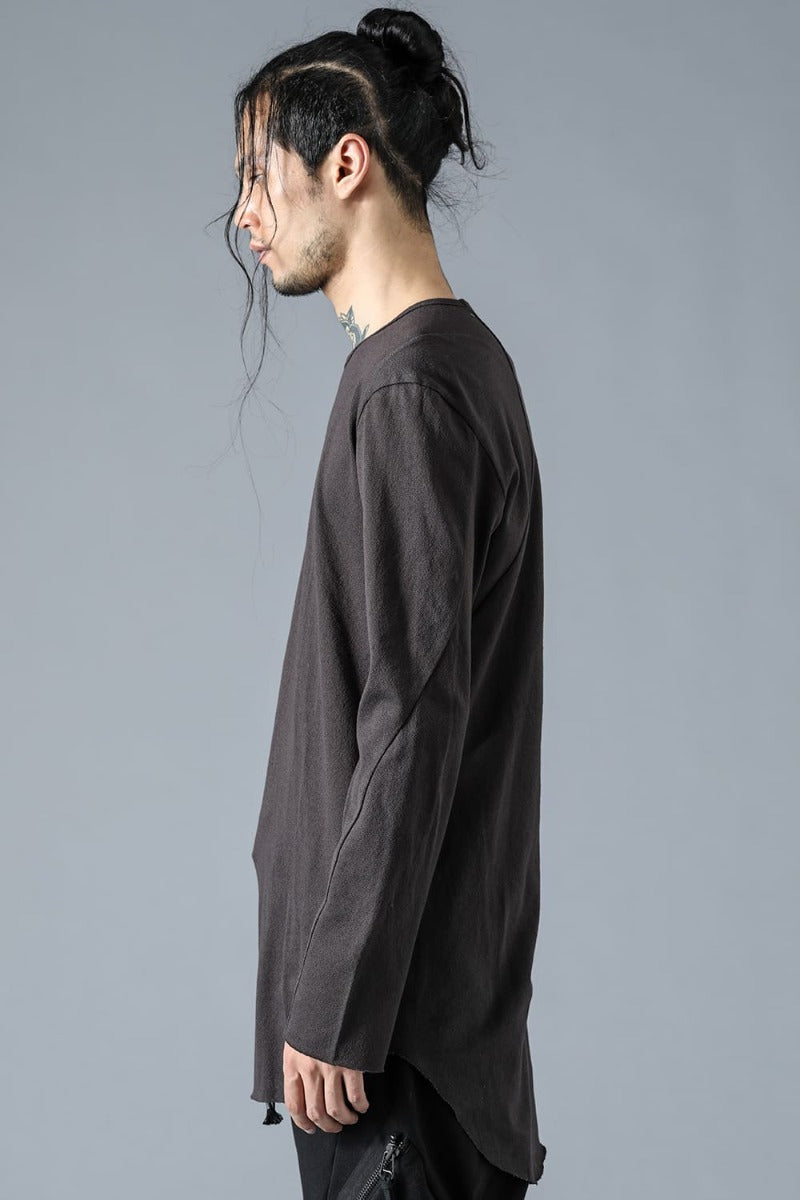 Low Gauge Cotton Jersey Long Sleeve T-Shirt  Charcoal