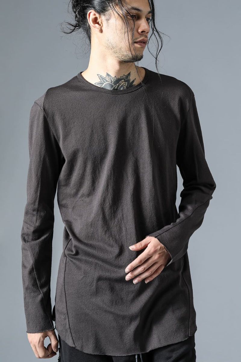 Low Gauge Cotton Jersey Long Sleeve T-Shirt  Charcoal