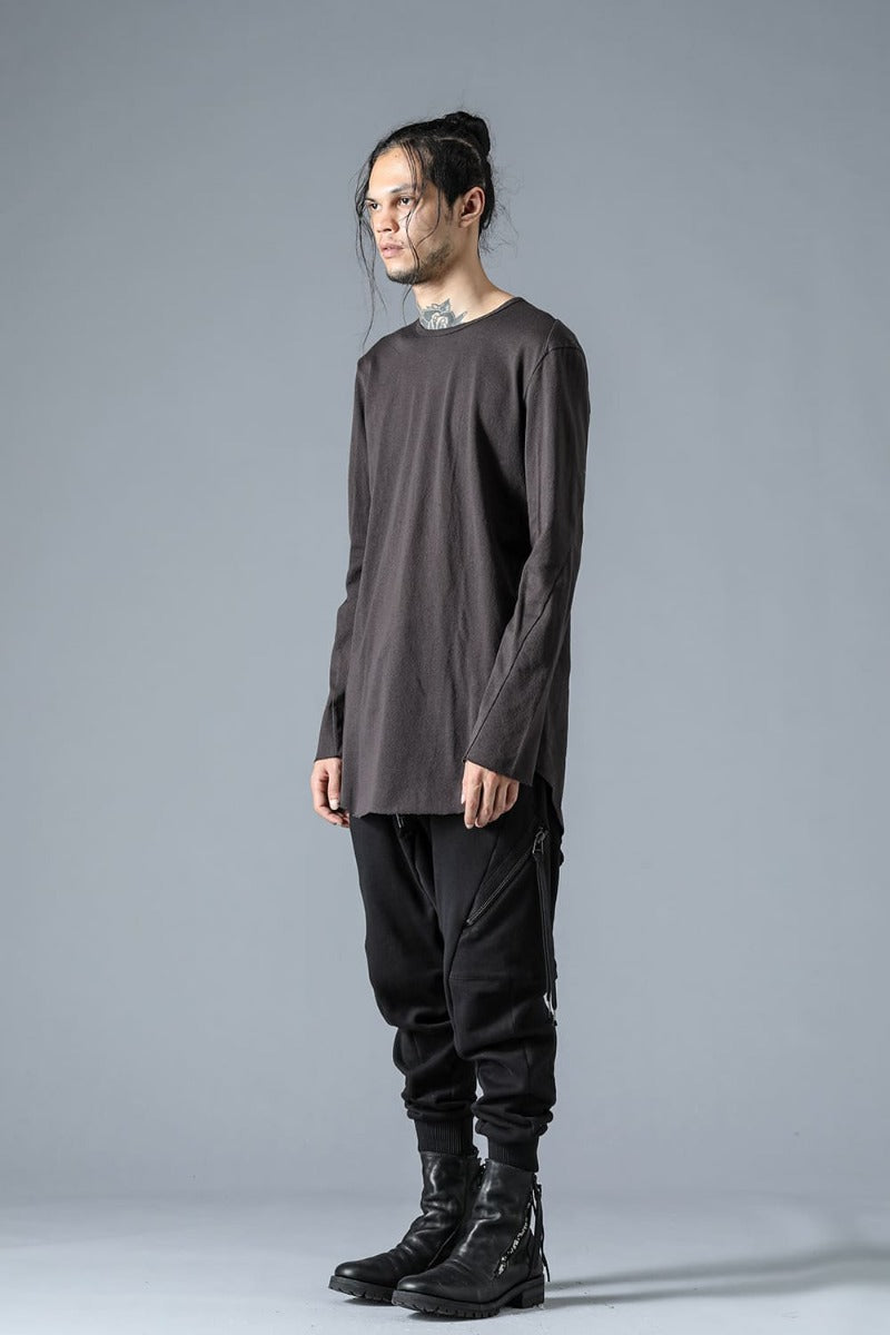 Low Gauge Cotton Jersey Long Sleeve T-Shirt  Charcoal