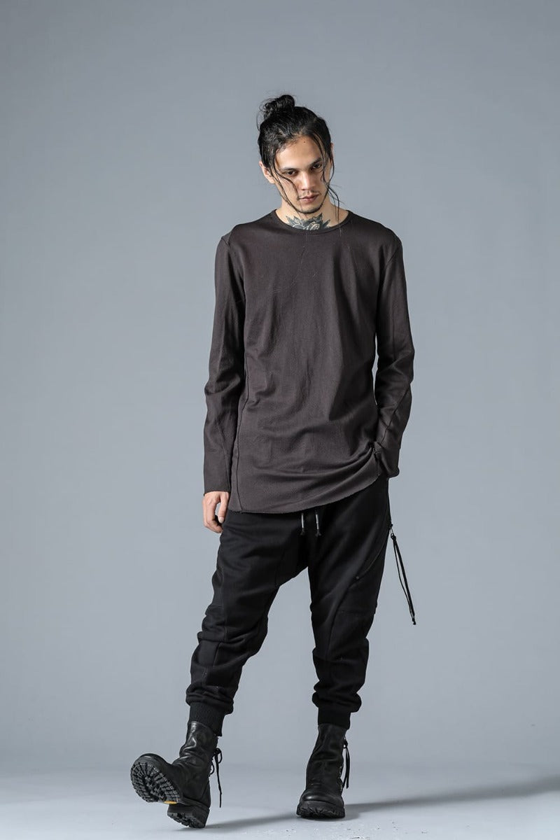 Low Gauge Cotton Jersey Long Sleeve T-Shirt  Charcoal