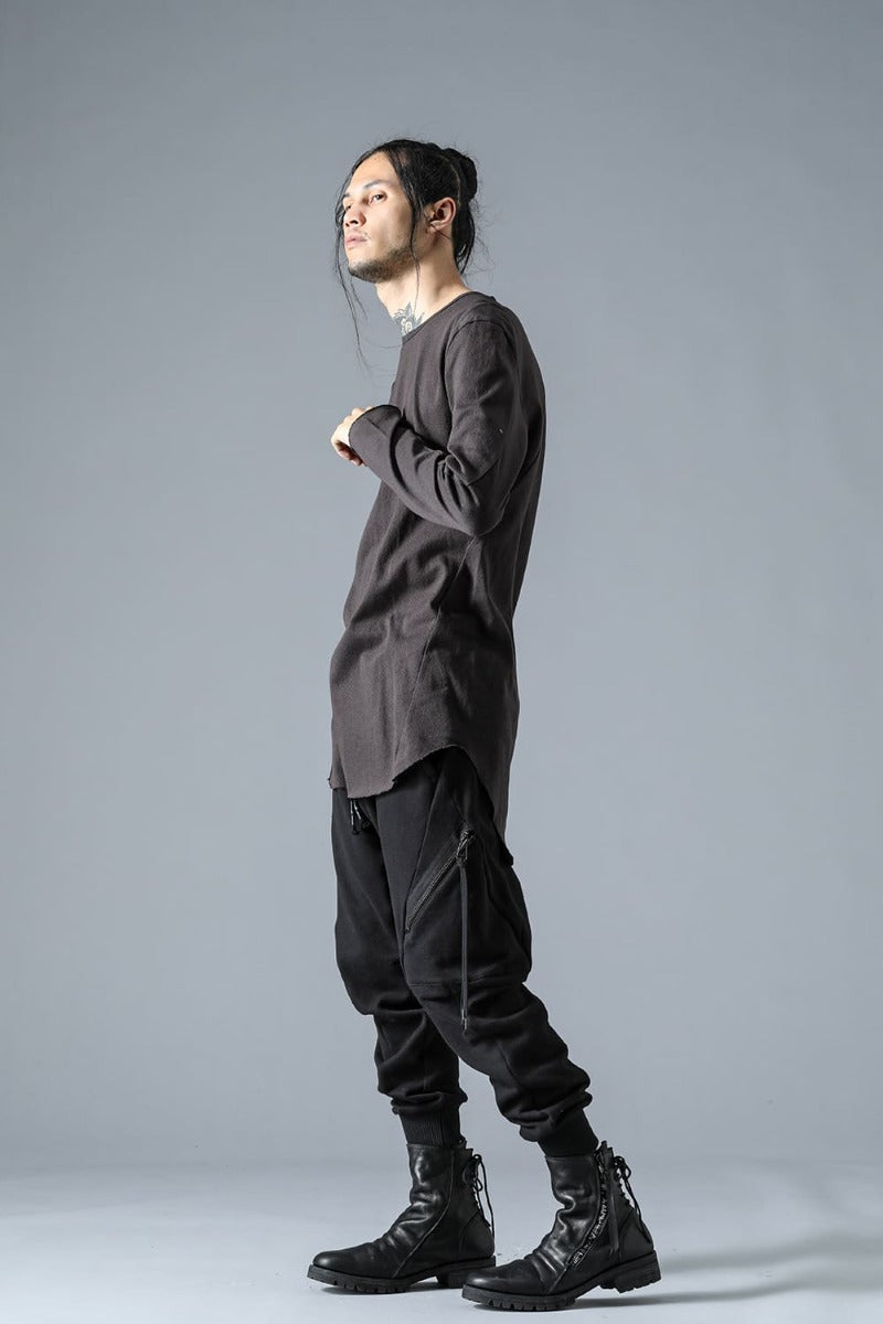 Low Gauge Cotton Jersey Long Sleeve T-Shirt  Charcoal